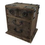 Japanese Wooden Tansu Storage Chest Vtg Haribako Trinket Box 4 Drawer Brown T418