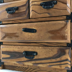 Japanese Wooden Tansu Storage Chest Vtg Haribako Trinket Box 4 Drawers T382