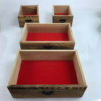 Japanese Wooden Tansu Storage Chest Vtg Haribako Trinket Box 4 Drawers T385