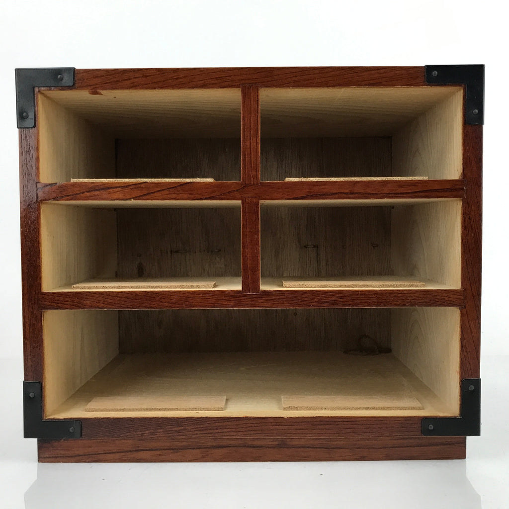 Japanese Wooden Tansu Storage Chest Vtg Haribako Trinket Box 5 Drawers T388