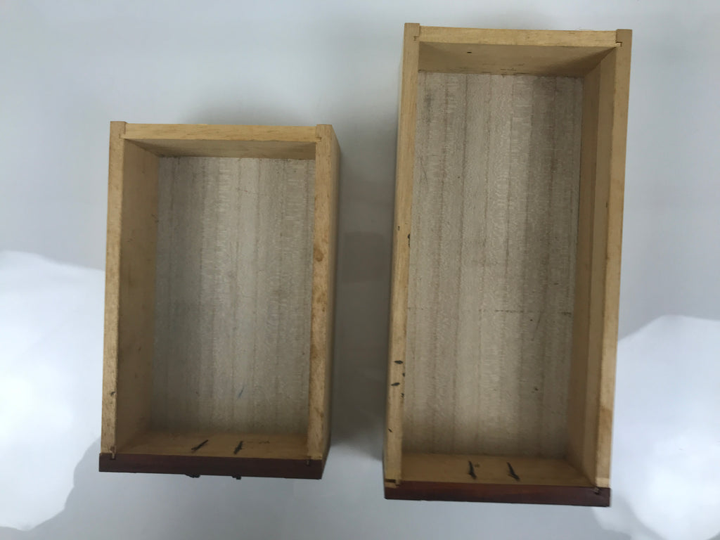 Japanese Wooden Tansu Storage Chest Vtg Haribako Trinket Box 5 Drawers T417