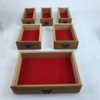 Japanese Wooden Tansu Storage Chest Vtg Haribako Trinket Box 6 Drawers T374