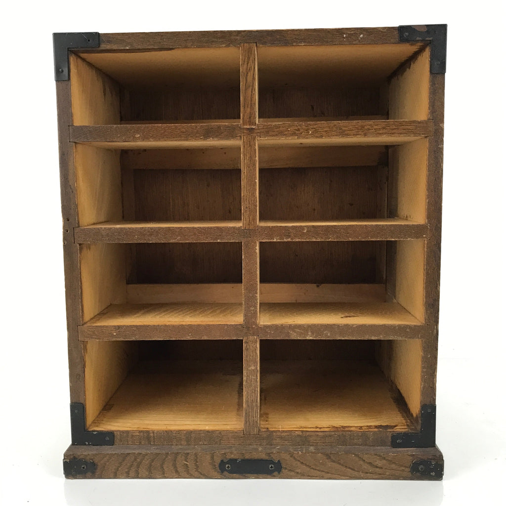 Japanese Wooden Tansu Storage Chest Vtg Haribako Trinket Box 8 Drawers T384