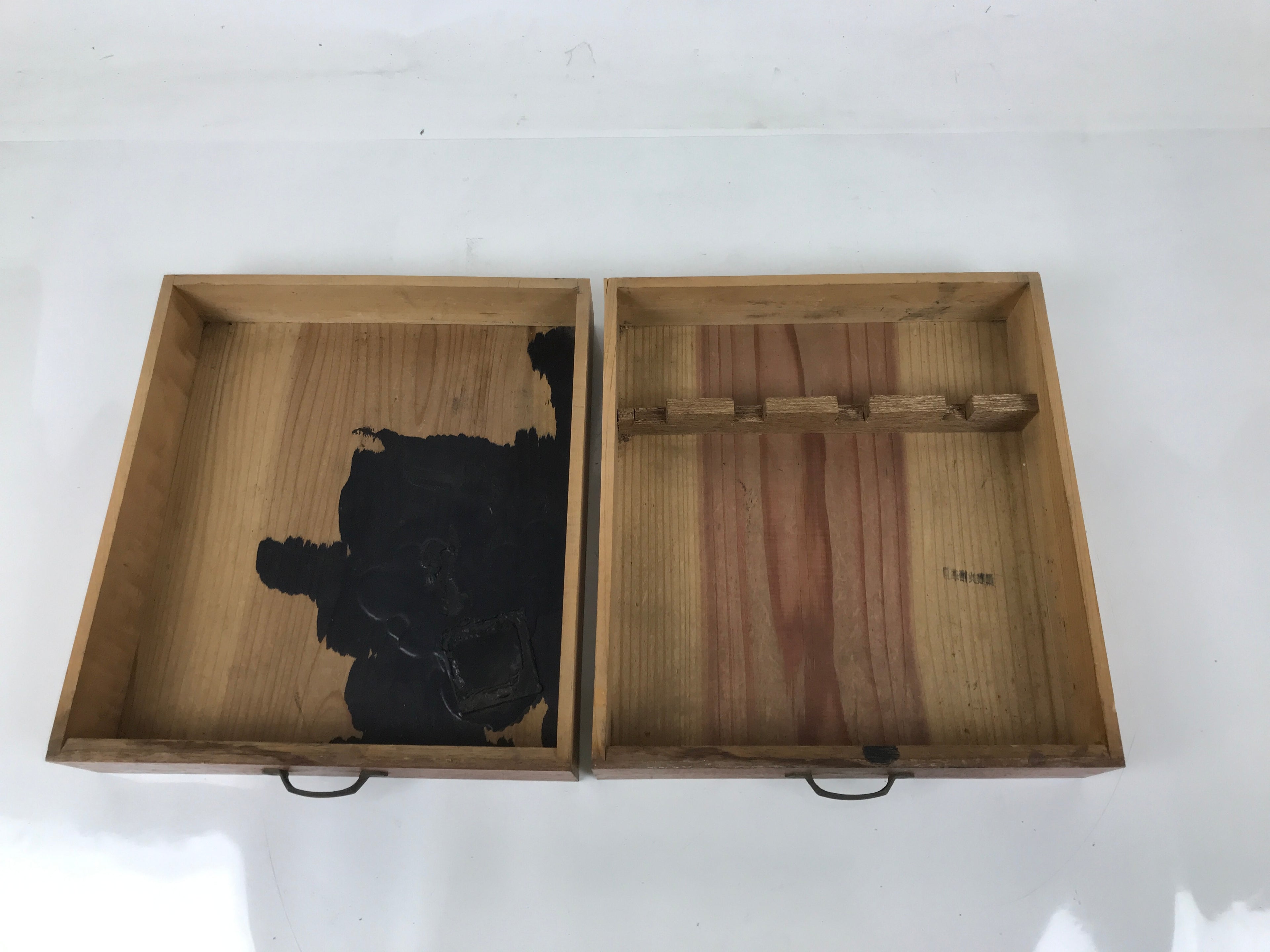Japanese Wooden Tool Chest Kougubako Vtg Storage Toolbox 7 Drawers Brown T402