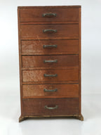 Japanese Wooden Tool Chest Kougubako Vtg Storage Toolbox 7 Drawers Brown T402