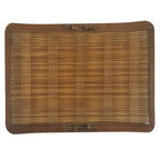 Japanese Woven Bamboo Small Plate Kozara Vtg Hand Towel Sweets Brown L311