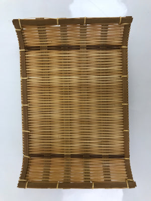 Japanese Woven Bamboo Small Plate Memeizara Vtg Hand Towel Sweets Brown L266