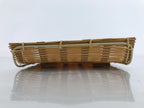 Japanese Woven Bamboo Small Plate Memeizara Vtg Hand Towel Sweets Brown L267