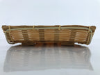 Japanese Woven Bamboo Small Plate Memeizara Vtg Hand Towel Sweets Brown L267