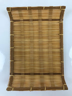 Japanese Woven Bamboo Small Plate Memeizara Vtg Hand Towel Sweets Brown L267