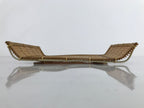 Japanese Woven Bamboo Small Plate Memeizara Vtg Hand Towel Sweets Brown L268