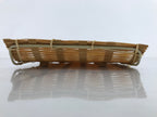Japanese Woven Bamboo Small Plate Memeizara Vtg Hand Towel Sweets Brown L269