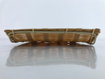 Japanese Woven Bamboo Small Plate Memeizara Vtg Hand Towel Sweets Brown L269