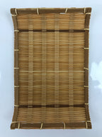 Japanese Woven Bamboo Small Plate Memeizara Vtg Hand Towel Sweets Brown L269