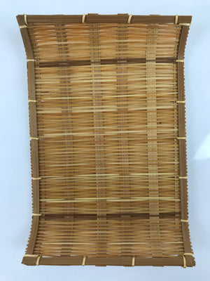 Japanese Woven Bamboo Small Plate Memeizara Vtg Hand Towel Sweets Brown L270