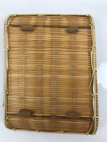 Japanese Woven Bamboo Small Plate Memeizara Vtg Hand Towel Sweets Brown L270