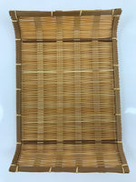 Japanese Woven Bamboo Small Plate Memeizara Vtg Hand Towel Sweets Brown L271