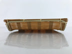 Japanese Woven Bamboo Small Plate Memeizara Vtg Hand Towel Sweets Brown L272