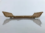 Japanese Woven Bamboo Small Plate Memeizara Vtg Hand Towel Sweets Brown L272
