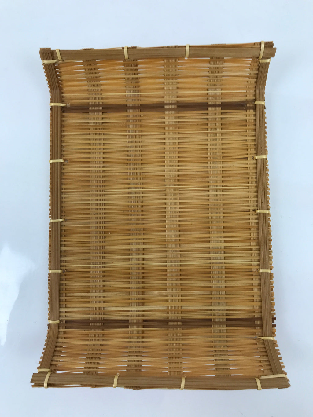 Japanese Woven Bamboo Small Plate Memeizara Vtg Hand Towel Sweets Brown L272