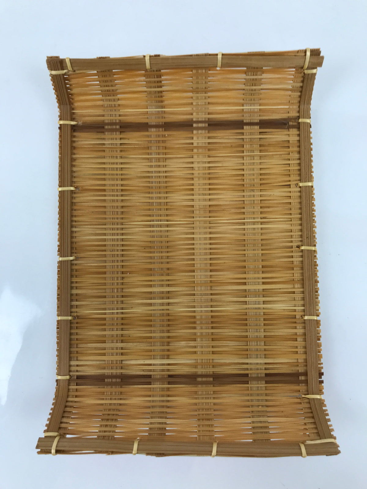 Japanese Woven Bamboo Small Plate Memeizara Vtg Hand Towel Sweets Brown L272