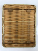 Japanese Woven Bamboo Small Plate Memeizara Vtg Hand Towel Sweets Brown L273