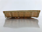 Japanese Woven Bamboo Small Plate Memeizara Vtg Hand Towel Sweets Brown L274