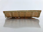 Japanese Woven Bamboo Small Plate Memeizara Vtg Hand Towel Sweets Brown L274