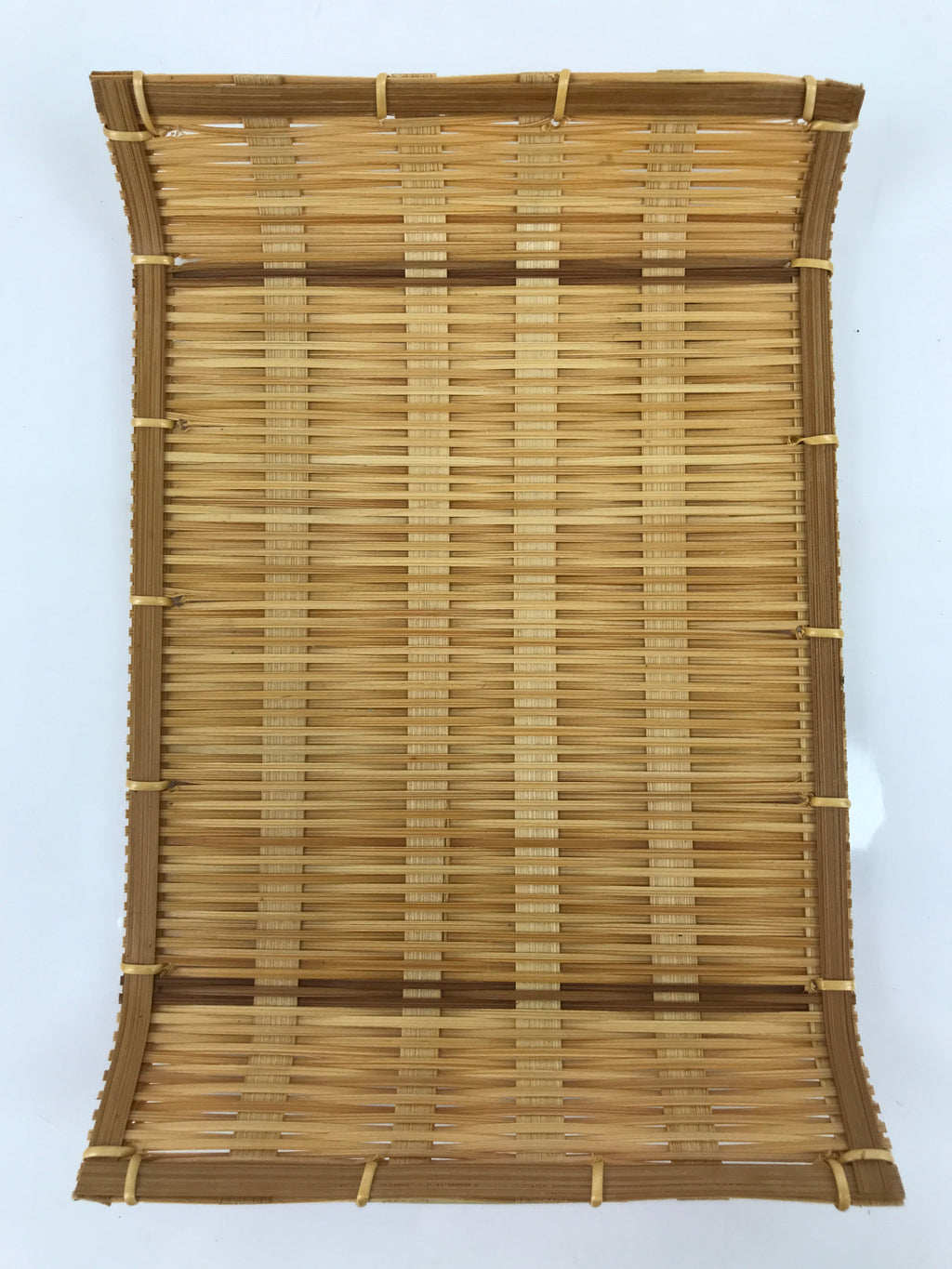 Japanese Woven Bamboo Small Plate Memeizara Vtg Hand Towel Sweets Brown L274