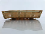 Japanese Woven Bamboo Small Plate Memeizara Vtg Hand Towel Sweets Brown L275