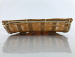 Japanese Woven Bamboo Small Plate Memeizara Vtg Hand Towel Sweets Brown L276