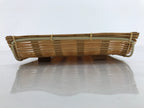 Japanese Woven Bamboo Small Plate Memeizara Vtg Hand Towel Sweets Brown L277