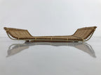 Japanese Woven Bamboo Small Plate Memeizara Vtg Hand Towel Sweets Brown L277