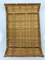 Japanese Woven Bamboo Small Plate Memeizara Vtg Hand Towel Sweets Brown L277