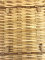 Japanese Woven Bamboo Small Serving Plate Vtg Square Kozara Sweets Brown L310