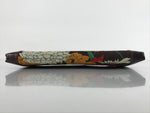Japanese Woven Silk Fabric Wallet Vtg Gamaguchi Clasp Pleather Floral Brown KB85