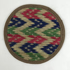 Japanese Woven Straw Tatami Drink Saucer Vtg Chataku Coaster 5pc Brown L343