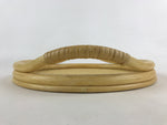 Japanese Woven Wooden Serving Tray Vtg Large Round Rattan Obon Handles L19