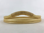 Japanese Woven Wooden Serving Tray Vtg Large Round Rattan Obon Handles L19