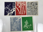 Japanese Writing Paper Set Woodblock Printed Vtg Floral Letter Stationary P374