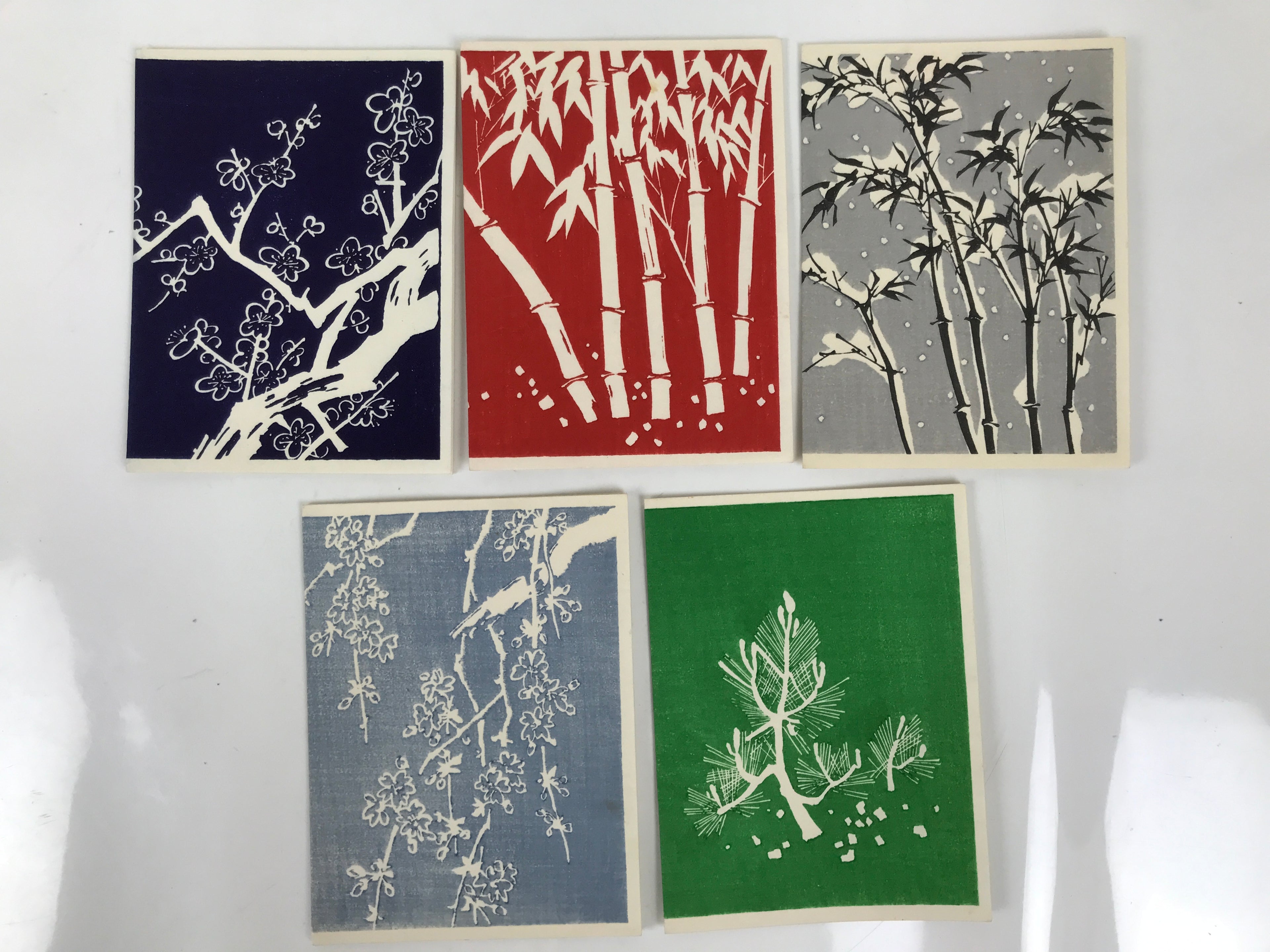 Japanese Writing Paper Set Woodblock Printed Vtg Floral Letter Stationary P374