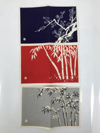Japanese Writing Paper Set Woodblock Printed Vtg Floral Letter Stationary P374