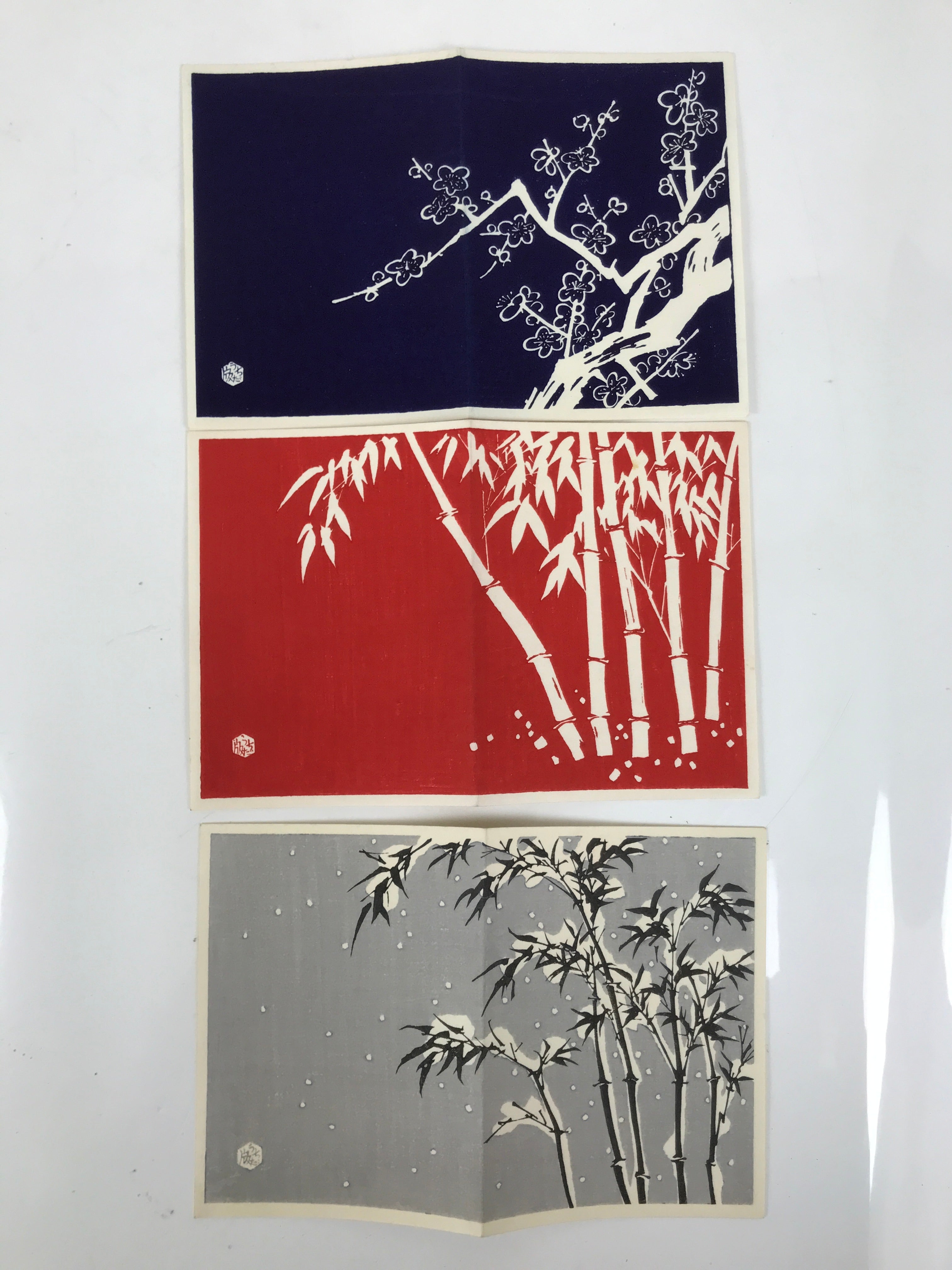Japanese Writing Paper Set Woodblock Printed Vtg Floral Letter Stationary P374