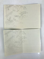 Japanese Writing Paper Set Woodblock Printed Vtg Floral Letter Stationary P374
