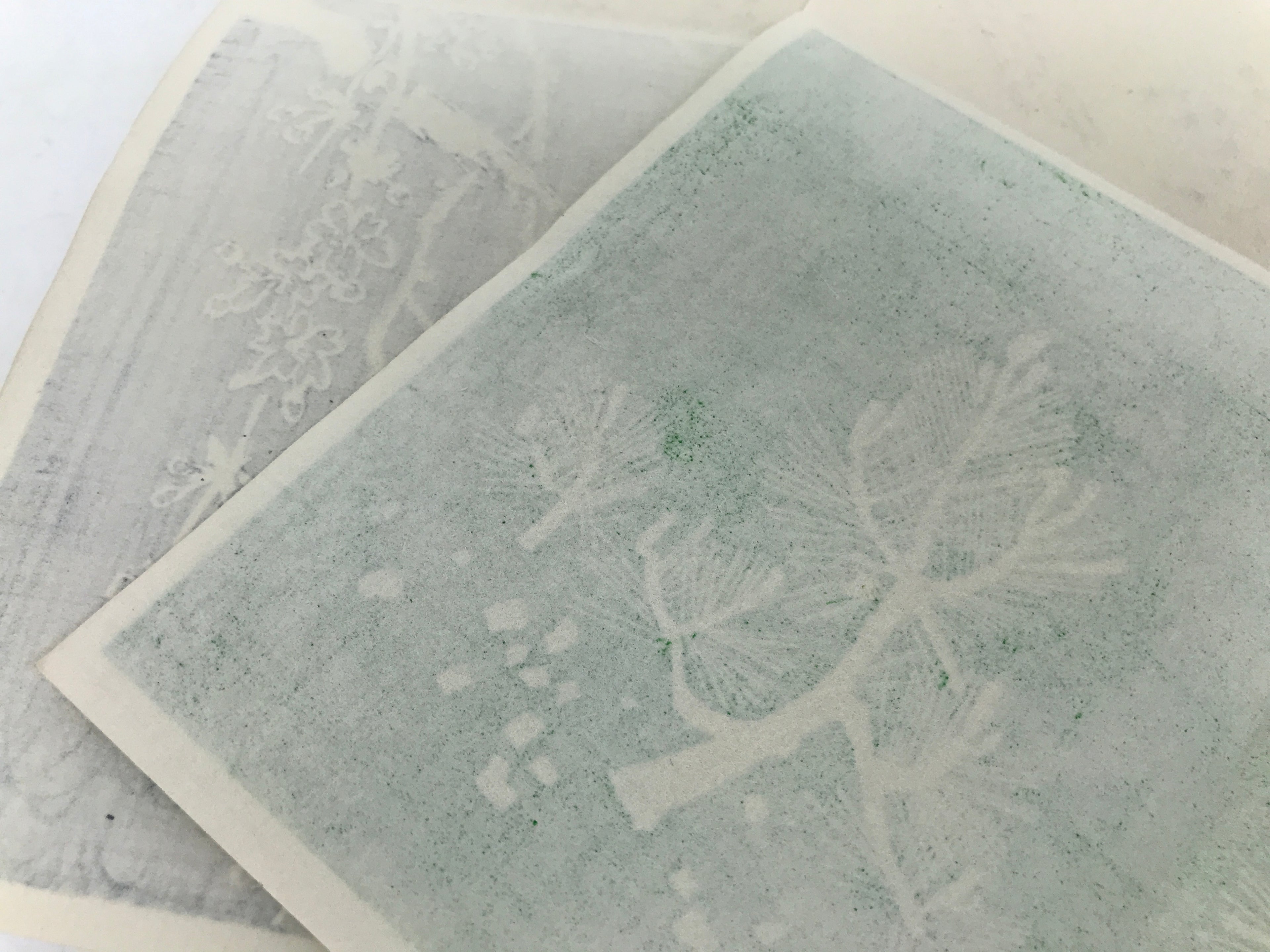Japanese Writing Paper Set Woodblock Printed Vtg Floral Letter Stationary P374