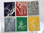 Japanese Writing Paper Set Woodblock Printed Vtg Floral Letter Stationary P375