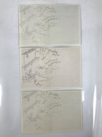 Japanese Writing Paper Set Woodblock Printed Vtg Floral Letter Stationary P375