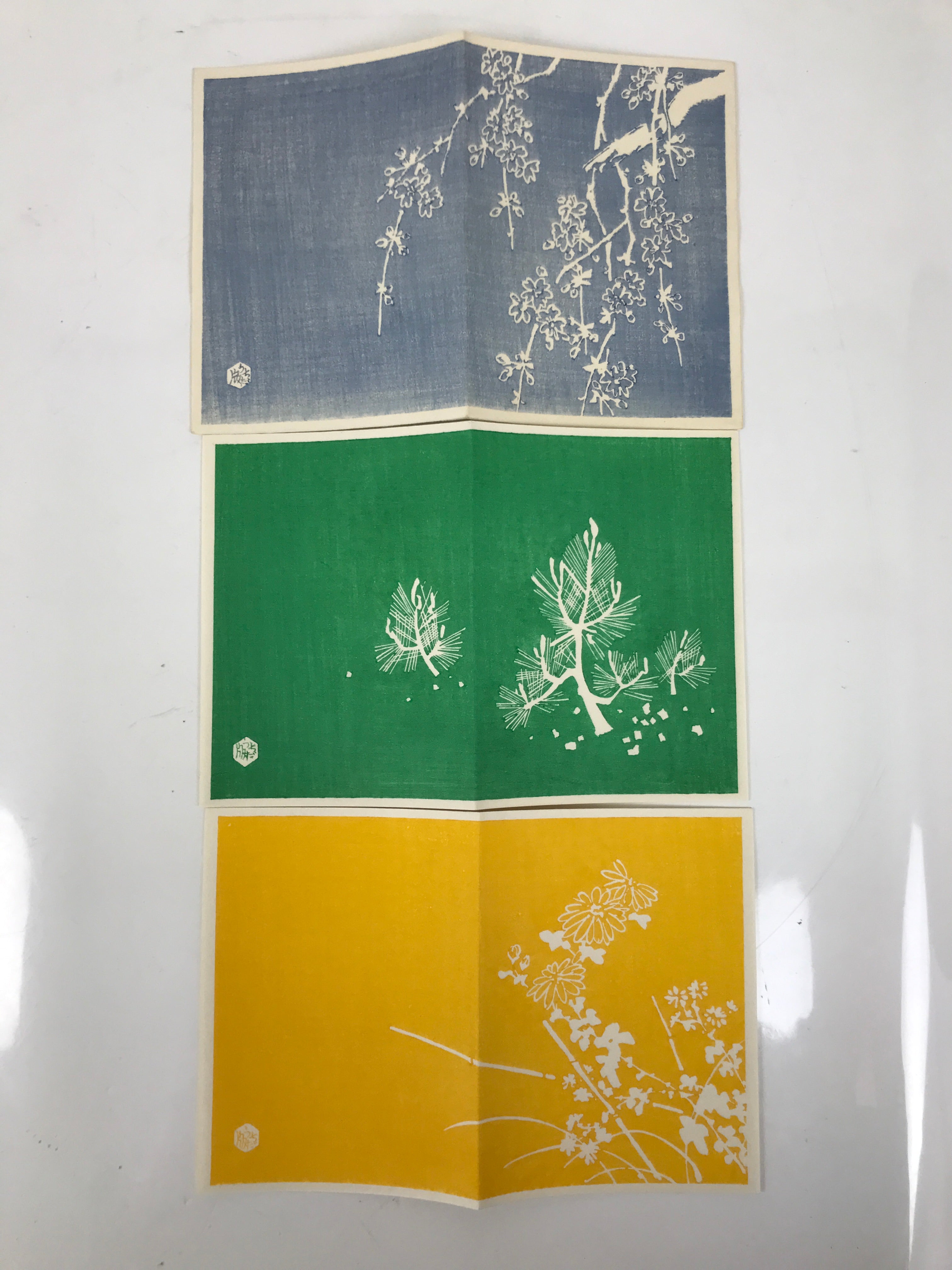 Japanese Writing Paper Set Woodblock Printed Vtg Floral Letter Stationary P375