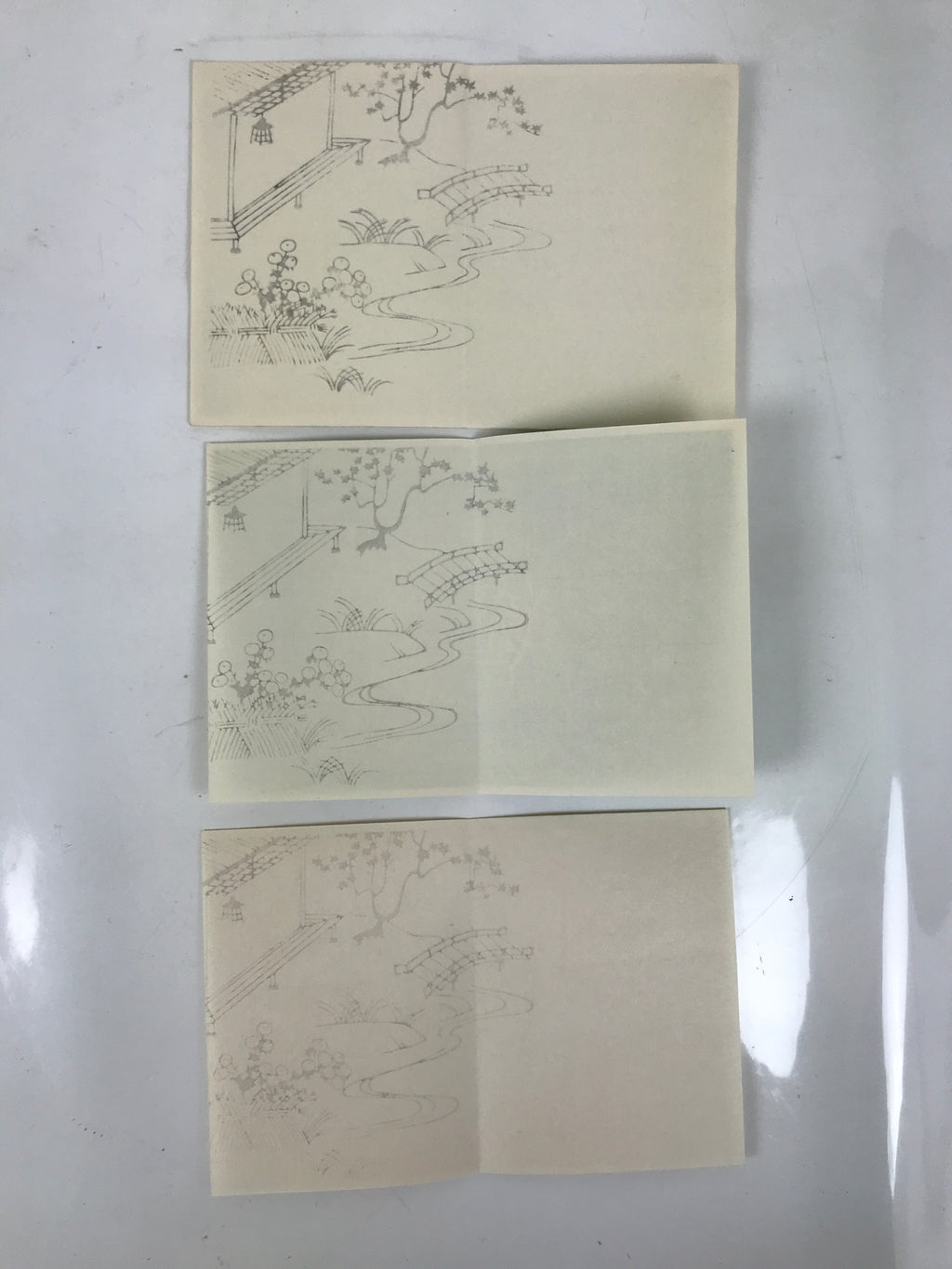 Japanese Writing Paper Set Woodblock Printed Vtg Floral Letter Stationary P375