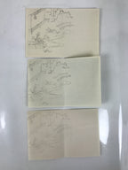 Japanese Writing Paper Set Woodblock Printed Vtg Floral Letter Stationary P375